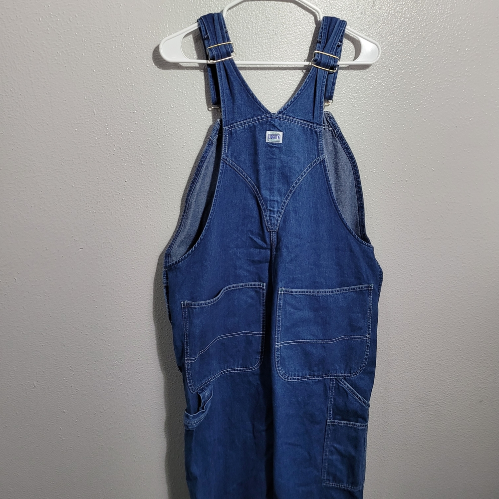 Liberty Blue Denim Overalls with Green Accents - Picture 3 of 13